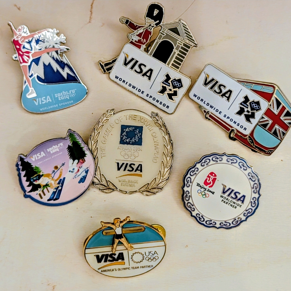 Visa Olympic Sponsor Brooch Collection Of 7 - Picture 2 of 9